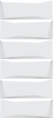 Настенная плитка Evolution рельеф кирпичи белый (EVG053) 20x44 глянцевая керамическая