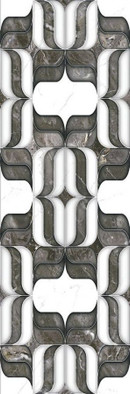 Настенная плитка Estatuario Dec Damasc 33x100 глянцевая, рельефная керамическая