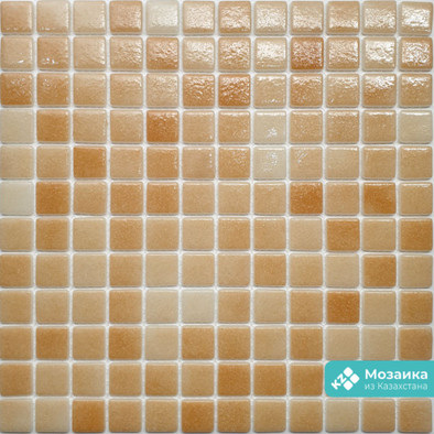 Мозаика AS-02 светлый стекло 31.7х31.7 см антислип, глянцевая чип 2.5х2.5 мм, бежевый