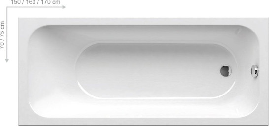 Акриловая ванна Ravak Chrome Slim 150х70 белая