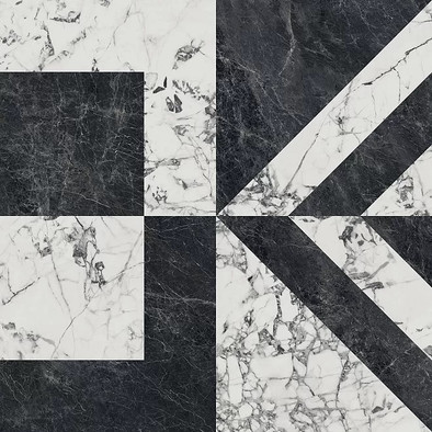 Керамогранит Бьянко Неро Белый Чёрный лаппатированный обрезной 119,5x119,5x0,9  Kerama Marazzi напольная плитка SG013322R