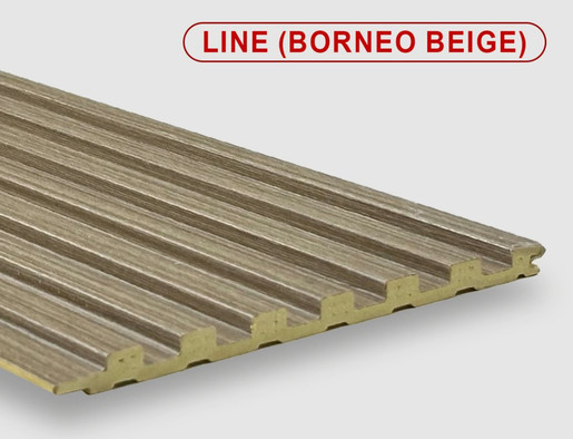 Стеновая панель Line borneo beige Bonaparte бамбук с добавлением древесного волокна матовая, рифленая 2800х140х8 мм