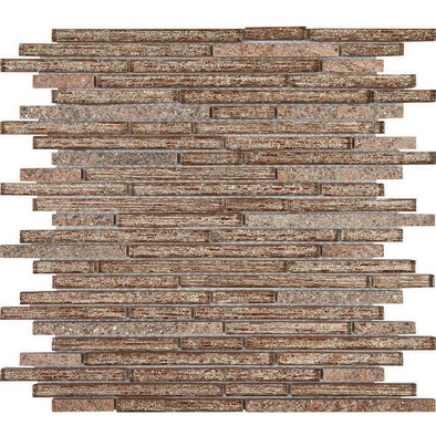 Мозаика NZ001 стекло+камень 30x30 см глянцевая, бронза