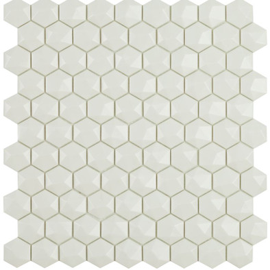 Мозаика Hex Matt Белый № 904D (на сетке) (0,087м2) стекло 30.7x31.7