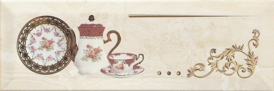 Декор Monopole Petra Decor Pranzo Gold A 10x30, глянцевый керамический