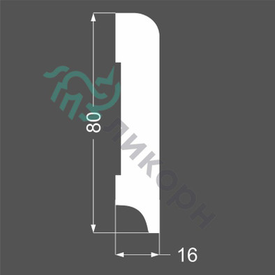 Плинтус МДФ грунтованный под покраску Р 2.80.16