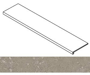 Ступень фронтальная Rinascente Fusion Agglomerate Dark Scalino Frontale 33x120 керамогранит матовая Atlas Concorde 620070003262