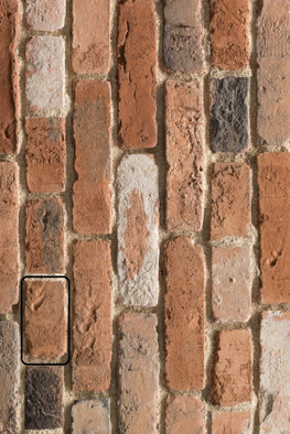 Настенная плитка Тычковый элемент Кирпич Кревский 27.14.Т (03), шов 12, 6.4х11.5 Охра Феодал рельефная (структурированная) 00000040003