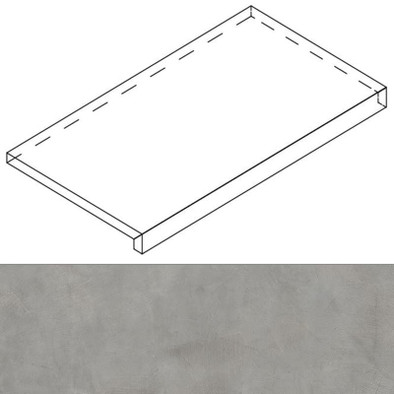 Ступень фронтальная Luce Grad.Jolly Acciaio Ret 40x120x20 матовая керамогранит