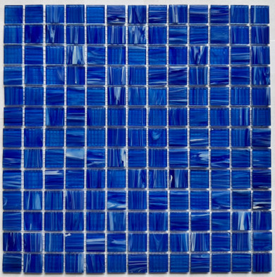 Мозаика Pixmosaic PIX 139 из стекла, чип 23x23 мм, сетка 327х327х4 мм глянцевая синий