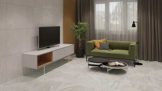 Керамогранит K-701/MR Central Park White 60х120 см (толщина 10 мм) Kerranova глазурованный, матовый универсальный 98475