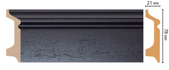 Плинтус напольный D122-433 ДМ Decomaster (78х21х2400 мм) 