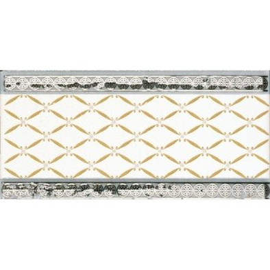 Бордюр Cenefa Delis Blanco Silver 20x10 глянцевая фото Бордюр Cenefa Delis Blanco Silver 20x10 глянцевая