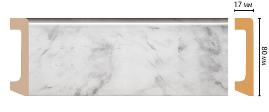 Плинтус напольный D235-79 ДМ Decomaster (80х17х2400 мм)