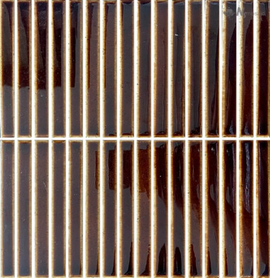 Мозаика NSmosaic R-355 керамика глянцевая 29.7х29.7 см чип 15х145 мм, коричневый