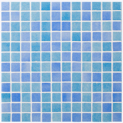 Мозаика Vidrepur Mixed № 110/501 (на сцепке) 31.7x39.6 стекло глянцевая чип 25х25 мм,  голубой С0001672