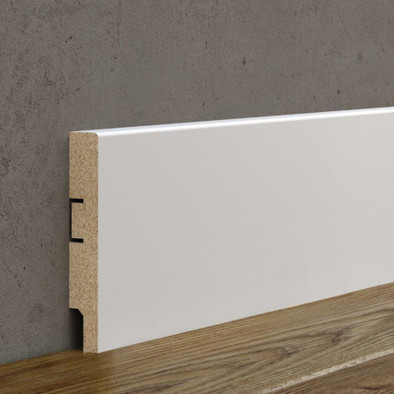 Плинтус Cosca AP79 под покраску с пазом, белый, МДФ 2400х80х16 мм