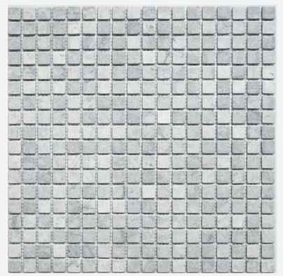 Мозаика Tunisian Gray Tum 30.5х30.5 см камень полированная чип 15х15 мм, серый