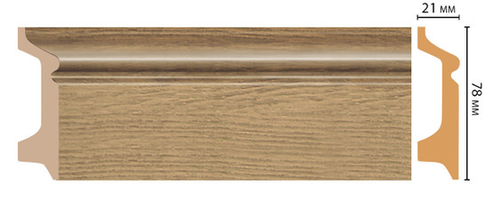 Плинтус напольный D122-83 ДМ Decomaster (78х21х2400 мм) 