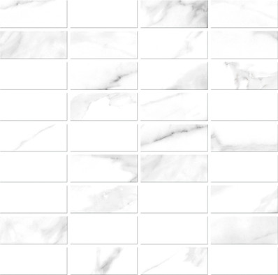 Мозаика White Stream Белый 30x30 керамика глянцевая, белый, серый 16677