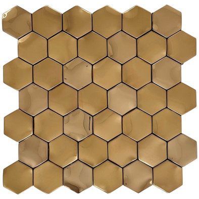 Мозаика Marble Mosaic Original Hex Cooper 3D нержавеющая сталь 30х30 см чип 48х48 мм, медь