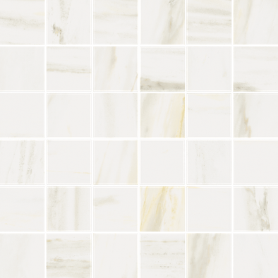 Мозаика Stellaris Carrara Ivory Mosaico керамогранит 30х30 см Italon матовая, бежевый, белый, серый 610110001137