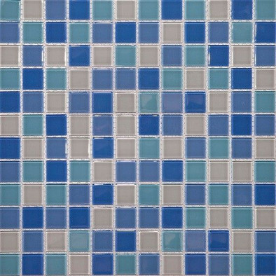 Мозаика CH4020РМ стекло 30x30 см глянцевая чип 23x23 мм, синий, голубой