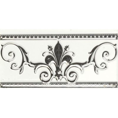 Бордюр Noblesse Cenefa Blanco Silver 20x10 глянцевая фото Бордюр Noblesse Cenefa Blanco Silver 20x10 глянцевая