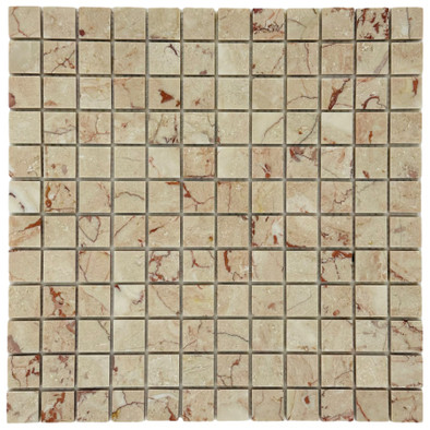 Мозаика Marble Mosaic Cream rose Pol камень 30.5х30.5 см полированная чип 23х23 мм, бежевый