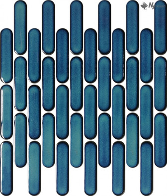 Мозаика R-344 керамика глянцевая 30х30 см чип 23х98 мм, синий