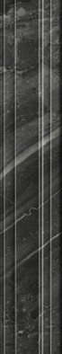 Бордюр BLF020R Багет Риальто Чёрный глянцевый обрезной 7.3х40 Kerama Marazzi керамический