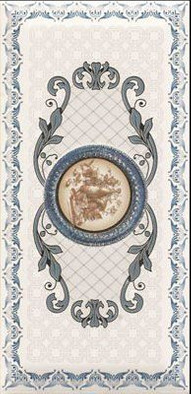 Декор Imperial Azul 1 10х20 глянцевый керамический