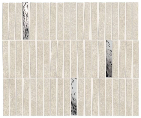 Мозаика Boost Mineral White Mosaico Domino Lux 35х29,2 керамогранит матовая, белый, серый, черный AIHG