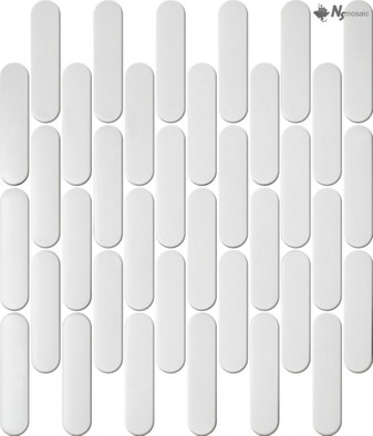 Мозаика R-345 керамика матовая 30х30 см чип 23х98 мм, белый