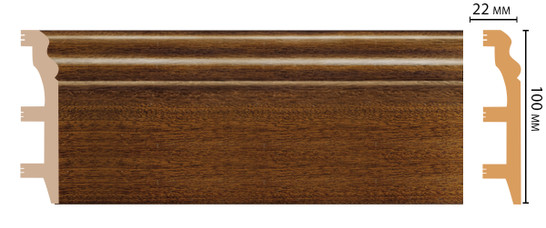 Плинтус напольный D232-75 ДМ Decomaster (100х22х2400 мм) 