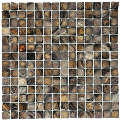 Мозаика Marble Mosaic Convex Coffe Shell ракушка 30.5х30.5 см чип 20х20 мм, коричневый, темно-коричневый