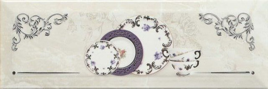Декор Monopole Petra Decor Pranzo Silver A 10x30, глянцевый керамический