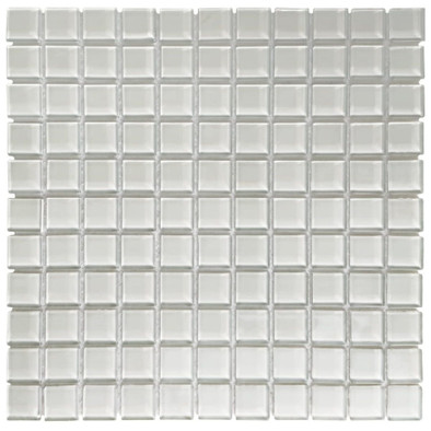Мозаика стеклянная Aquaviva Сristall YF-813 30х30 см матовая чип 25х25 мм, белый 023338 фото Мозаика стеклянная Aquaviva Сristall YF-813 30х30 см матовая чип 25х25 мм, белый 023338