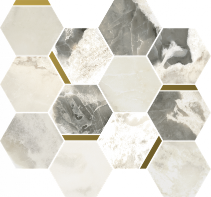Мозаика Stellaris Dover Light Mosaico Chic керамогранит 28.3х32.8 см Italon матовая, белый, золотой-oro-gold, серый 620110000227 фото Мозаика Stellaris Dover Light Mosaico Chic керамогранит 28.3х32.8 см Italon матовая, белый, золотой-oro-gold, серый 620110000227