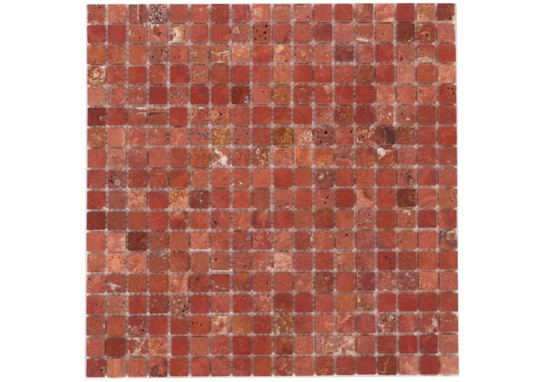Мозаика Orro Mosaic Travertine Red Pol травертин 30.5х30.5 см полированная чип 15х15 мм бордовый
