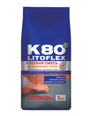 Litoflex K80 серый 5 кг клей для керамогранита фото Litoflex K80 серый 5 кг клей для керамогранита