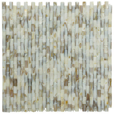 Мозаика Marble Mosaic Convex Brick Shell ракушка 30х30 см чип 10х20 мм, бежевый, белый, голубой