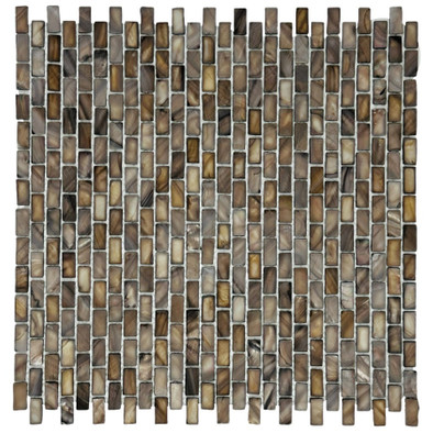 Мозаика Marble Mosaic Coffe Brick Shell ракушка 30.5х30.5 см чип 10х20 мм, коричневый, темно-коричневый