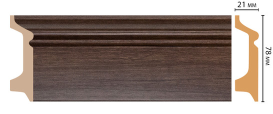 Плинтус напольный D122-74 ДМ Decomaster (78х21х2400 мм) 