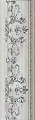 Бордюр Royal Listello Ornato Silver 9х30 Novacera глянцевый керамический