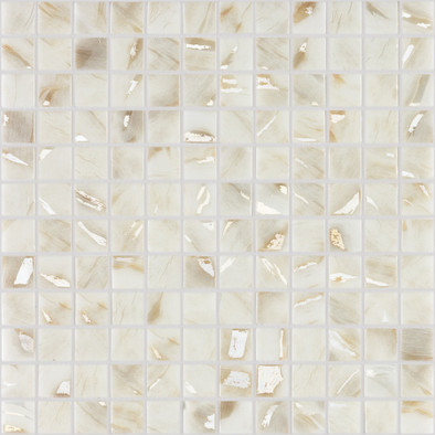 Мозаика Oasis Marfil №7100 (на сетке) стекло 31.7х31.7 см Vidrepur глянцевая чип 25х25 мм, бежевый С0006236