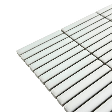 Мозаика Marble Mosaic Kit-Kat Snow керамика 28.2х29.4 см полированная чип 12x92 мм, белый