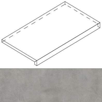 Ступень фронтальная Luce Grad.Top Acciaio Ret 32x120x4,5x2 матовая керамогранит