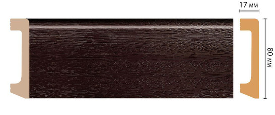 Плинтус напольный D235-433 ДМ Decomaster (80х17х2400 мм)