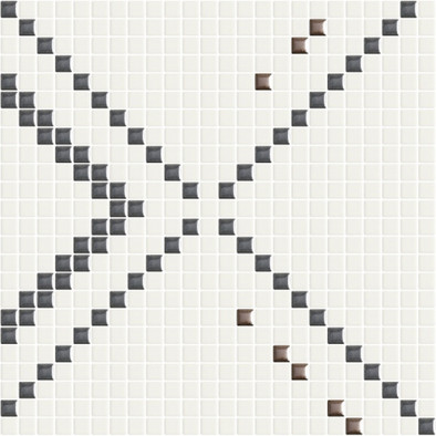Мозаика Metrica Incroci 02 керамика 30х30 см Appiani глянцевая чип 12х12 мм, белый, коричневый, серый INCR002